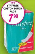 Stayfree Cotton Touch Pads-10's