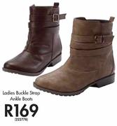 Ladies Buckle Strap Ankle Boots