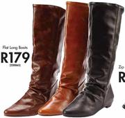 Flat Long Boots