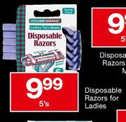 House Brand Disposable Razors For Ladies-5's