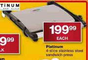 Platinum 4-Slice Stainless Steel Sandwich Press