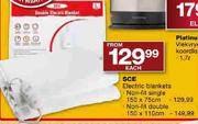 SCE Electric Non-Fit Single Blanket-150 x 75cm each