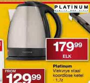 Platinum Viekvrye Staal Koordlose Ketel-1.7 Ltr