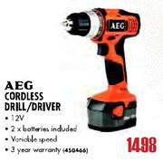 AEG Cordless Drill/Driver-12v