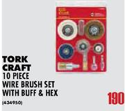 Tork Craft 10 Piece Wire Brush Set With Buff & Hex