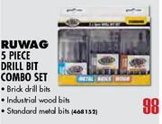Ruwag 5 Piece Drill Bit Combo Set