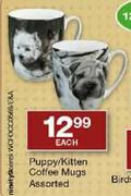 Puppy/Kitten Coffee Mugs Assorted-Each