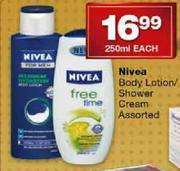 Nivea Body Lotion/Shower Cream-250ml Each
