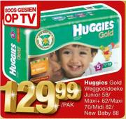 Huggies Gold Weggooidoeke Junior-58's/Maxi Plus-62's/Maxi-70's