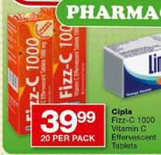 Cipla Fizz-C 1000 Vitamin C Effervescent Tablets-20's Per Pack