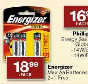 Energizer Max Aa Batteries-2 + 1 Free per pack