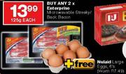 Enterprise Microwavable Streaky/Back Bacon-125gm Each
