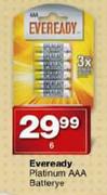 Eveready Platinum AAA Batterye-6's