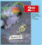 Premier A4 College Exercise Book-Each
