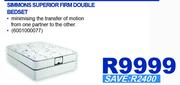 Simmons Superior Firm Double Bed Set