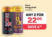 Score Energy Drink-For Any 2 x 500ml