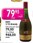 KWV 3 Yo Brandy-12X750ml