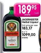 Jagermeister Herbal Liqueur-6X1Ltr