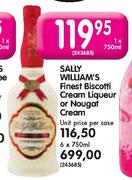 Sally William's Finest Biscotti Cream Liqueur Or Nougat Cream-1X750ml