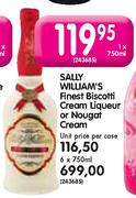 Sally William's Finest Biscotti Cream Liqueur Or Nougat Cream-6X750ml
