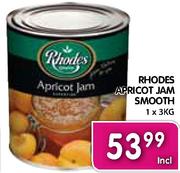 Rhodes Apricot Jam Smooth-1x3Kg