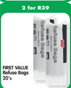 First Value Refuse Bags-2 x 20's