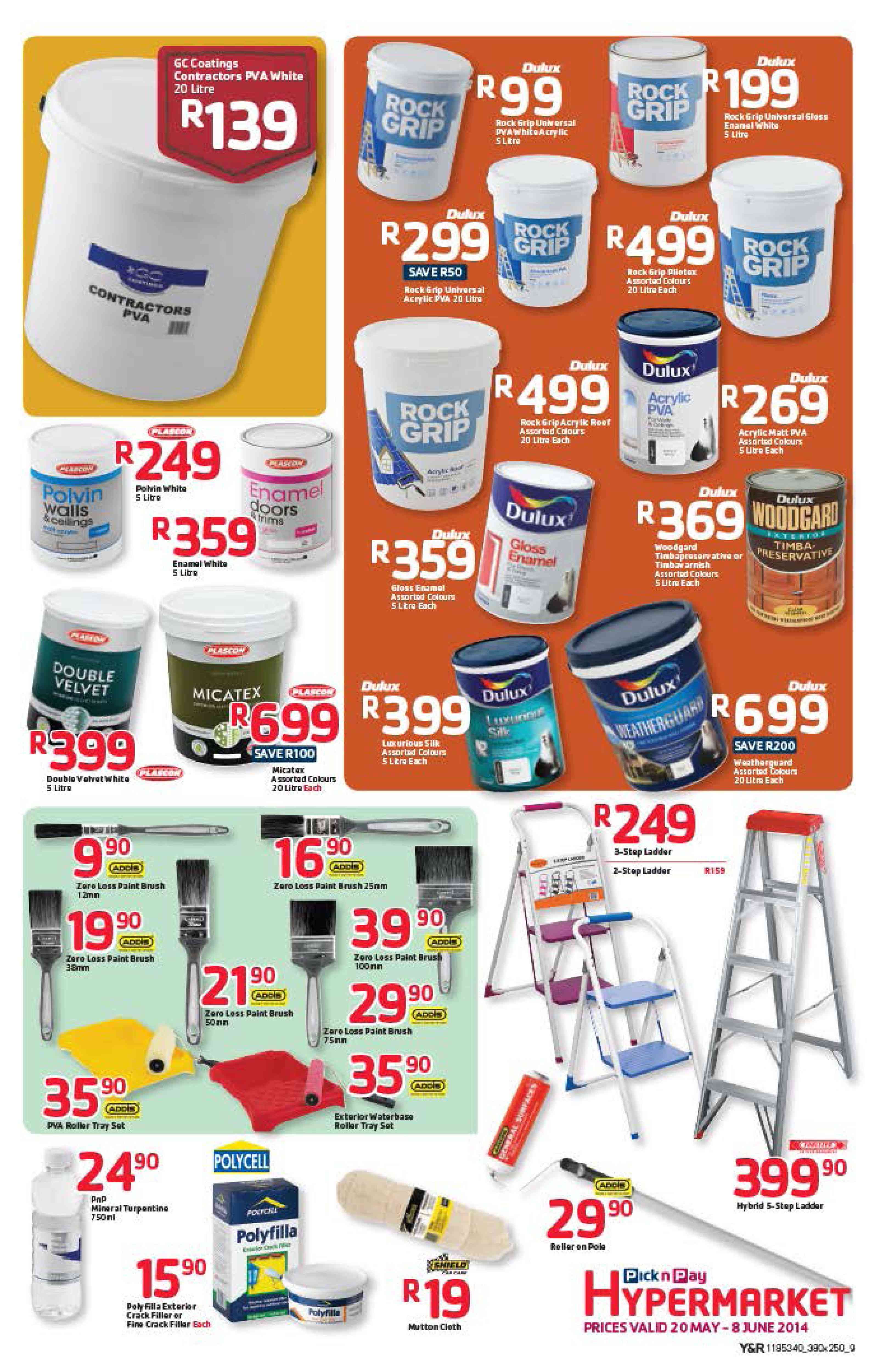 Special Dulux Rock Grip Universal PVA White Acrylic5Ltr — www.guzzle.co.za