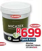 Plascon Micatex Assorted Colours-20Ltr Each