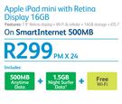 Apple iPad Mini With Retina Display 16GB-On SmartInternet 500MB