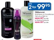 Tresemme Shampoo Or Conditioner Or Stylish Products 2x750ml Or 2x900ml