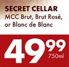 Secret Cellar MCC Brut, Brut Rose Or Blanc De Blanc-750ml