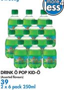 Drink O Pop Kid-O(Assorted Flavoures)-2x6 Packx250Ml