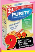 Purity 2nd / 3rd Foods Baby Add Milk Cereal Assorted-200g