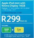 Apple iPad Mini With Retina Display 16GB-On SmartInternet 2.5GB