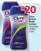 Clere Active Body Lotion-400ml Each