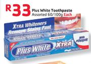 Plus White Toothpaste-60/100gm Each