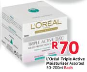 L'Oreal Triple Active Moisturiser 50-200ml Each