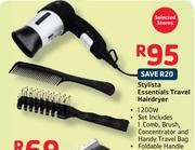Stylista Essentials Travel Hairdryer-Each