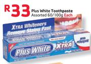 Plus White Toothpaste-60/100g Each