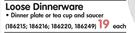 Primaries Loose Dinnerware Dinner Plate Or Tea Cup And Saucer-Each
