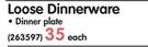 Loose Dinnerware Dinner Plate-Each