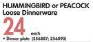Hummingbird Or Peacock Loose Dinnerware Dinner Plate-Each