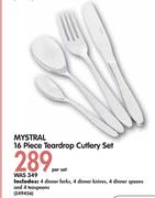 Mystral 16 Piece Teardrop Cutlery Set-Per Set