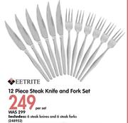 Eetrite 12 Piece Steak Knife And Fork Set-Per Set