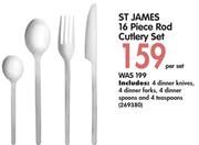 ST James 16 Piece Rod Cutlery Set-Per Set