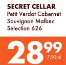 Secret Cellar Petit Verdot Cabernet Sauvignon Malbec Selection 626-750ml