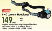 Coleman 40 Lumens Headlamp Each