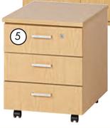  Platinum 3 Drawer Mobile Pedestal