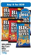 Willards Big Corn Bites-6x120g 