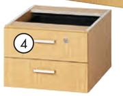 Platinum 2 Drawer Fitted Pedestal